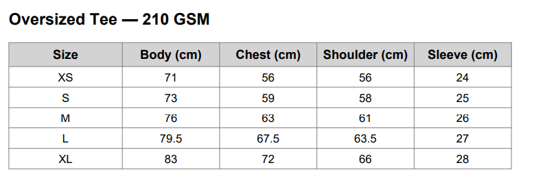 Oversized Tee – Black / White